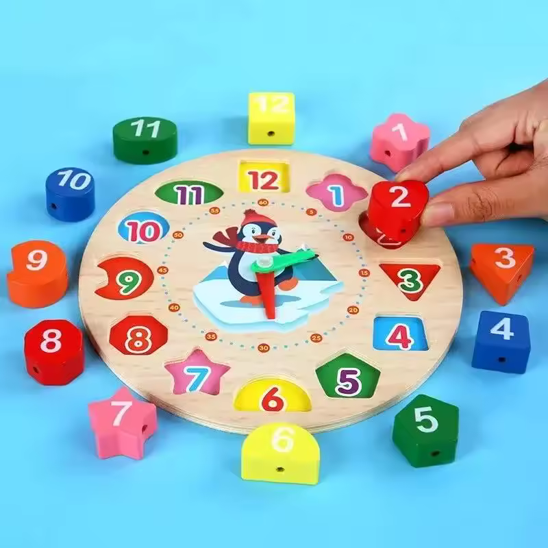 Wooden Educational Number Clock